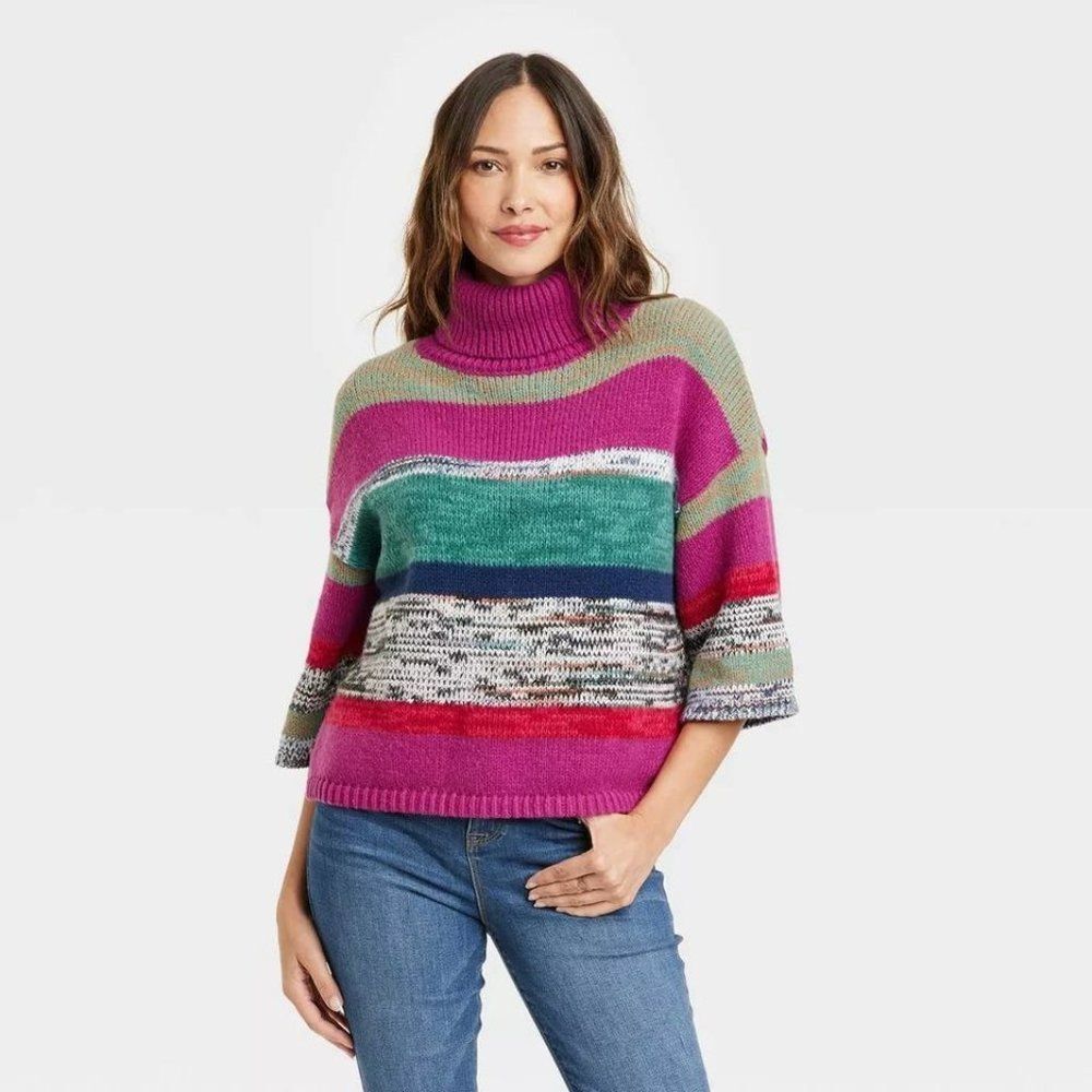 Womens XXL - Knox Rose Turtleneck Sweater - Mulitcolor- NEW